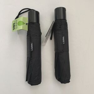 2 pk Raines Totes Manual Umbrella Large L Coverage Compact Isotoner Black